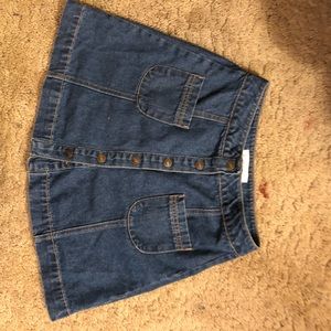 Button Up Denim Skirt